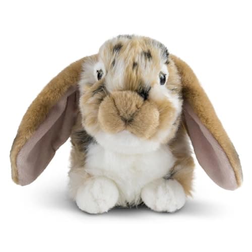 Image of Living Nature Brown Dutch Lop Eared Rabbit Stuffed Animal Plush Toy | Fluffy Rabbit Animal | Soft Toy Gift for Kids | Boys and Girls Stuffed Doll | Naturli Eco-Friendly Plushies | 26 cm