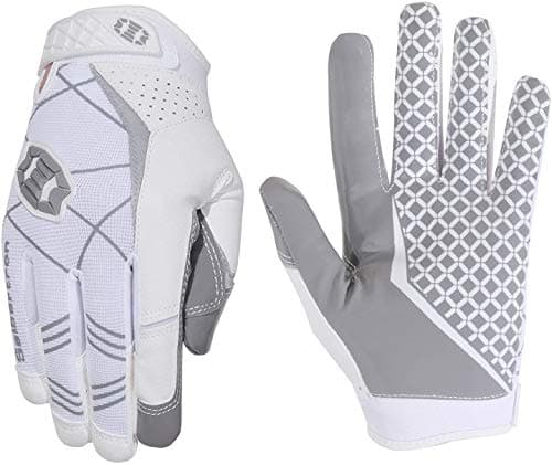 Image of Seibertron Pro 3.0 Elite Ultra-Stick Sports Receiver Glove American Football Gloves Youth and Adult (White, S)