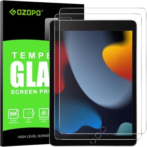 Image of GOZOPO [2-Pack Screen Protector for iPad 9th Generation, iPad 8th / 7th Generation, Tempered Glass Film - iPad 10.2-Inch 2021/2020/2019 Release