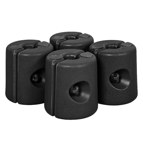 Image of LIVHOME Gazebo Weights | Set of 4 | Gazebo Leg Weights Fill with Sand or Water | Pole Anchor for Outdoor/Garden Gazebos, Marquees, Market Stalls, Party Tents | Weather Resistant Plastic | Black