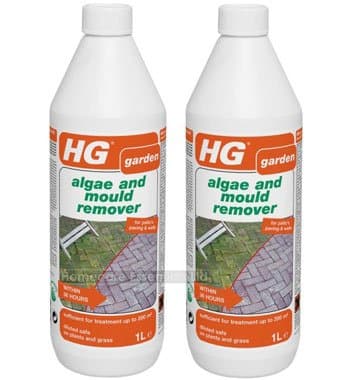 Image of HG Pack of 2 x Algae and Mould Remover 1 Litre - Green Slime, Moss, Algae Remover