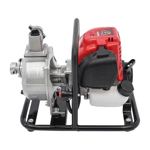 Image of 4 Stroke Petrol Water Pump, 38CC Engine with 8 m Suction Head, 1" Connection, 8000 L/H Dirty Water Garden Pump for Water Supply Lawn Irrigation, Swimming Pool and Drainage 36 * 28 * 32cm