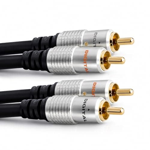 Image of Cable Mountain 3m 2 RCA to 2 RCA Audio Cable (Male to Male) | Dual Phono Cord for Turntable, Record Player, DJ Mixer & Subwoofer