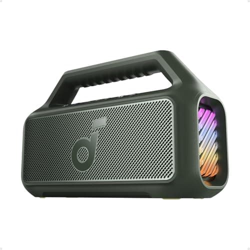 Image of SoundCore by Anker, Boom 2 Outdoor Speakers, 80W, Subwoofer, BassUp 2.0, 24-Hour Battery, IPX7 Waterproof & Floats, LED Light, USB-C, EQ, BT 5.3