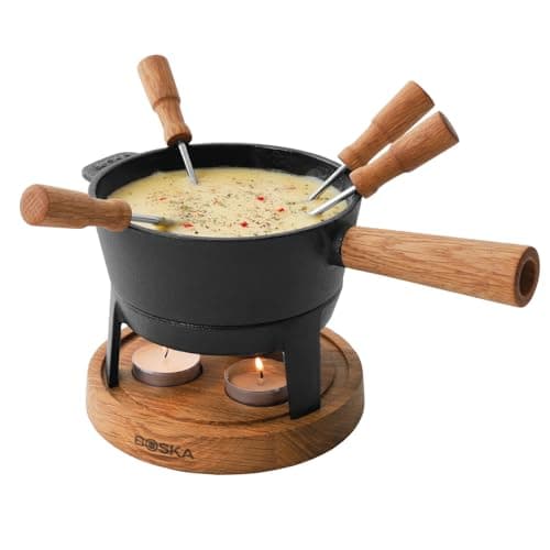 Image of Boska Fondue Set Pro S - Fondue Sets for 2 to 4 Persons - Cheese Fondue - Fondue Tealight - 700 ml Volume - Inc. Fondue Forks