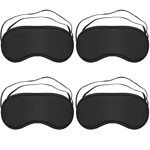 Image of 4 Pack Sleeping Blindfold Sleep Eye Mask for Women & Men, Blackout Eye Shade Cover for Travel, Nap, Game