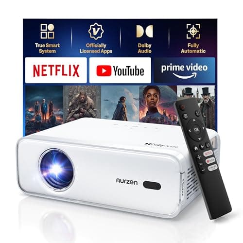 Image of [Netflix App Available & Dolby Audio] Aurzen Eazze D1 Smart Projector 4K Support, Auto Focus & Auto Keystone, HDR10, 60Hz Portable Projector for iOS/Android/USB/TV Stick