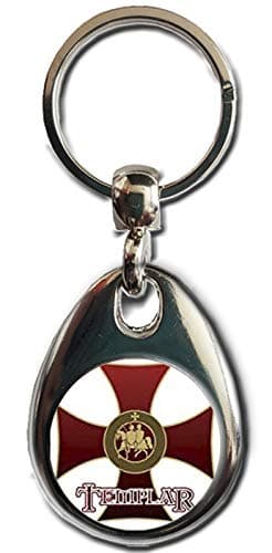 Image of KAZMUGZ KNIGHTS TEMPLAR CROSS KEYRING. The cross emblem of The Templar Knights keyring Heavy quality metal gift keyring. Double sided keychain. Can be used as a car hanging and bag charm