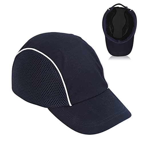Image of Deror Hard Hat Baseball Bump Cap Impact-Resistant Lightweight Breathable Hard Hat Head Protection with Reflective Strip, Black