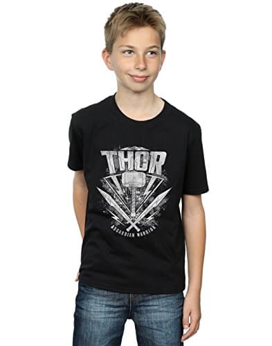 Image of Marvel Boys Thor Ragnarok Hammer Logo T-Shirt Black 5-6 Years