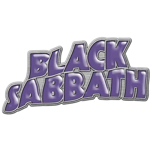 Image of Black Sabbath Pin Badge Classic Purple Band Logo Official Metal Lapel Bir boyut