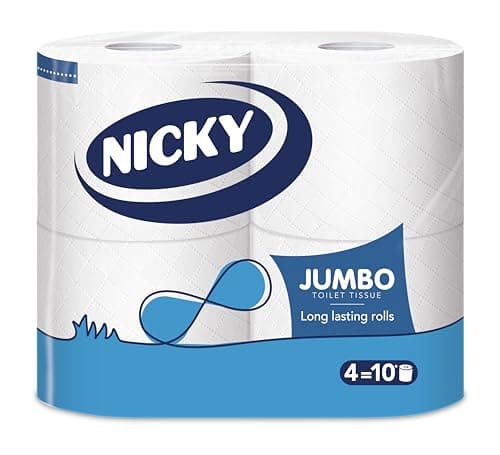 Image of Nicky Jumbo Toilet Tissue - 4 Rolls, 2-ply Sheets, 500 Sheets per Roll