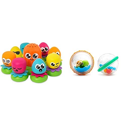 Image of Toomies TOMY Octopals Number Sorting Baby Bath Toy | Educational Water Toys For Toddlers | Suitable For 1, 2 & 3 Years Old Boys & Girls & Munchkin Float and Play Bubbles Bath Toy, Pack of 2