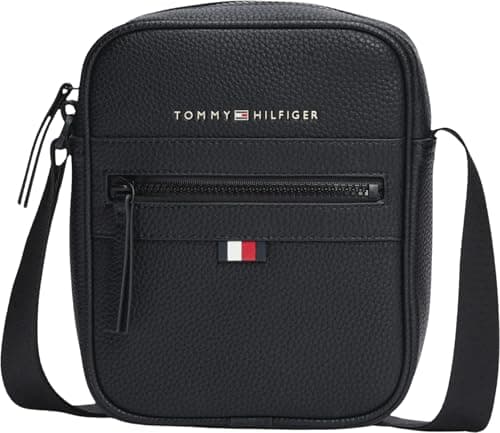Image of Tommy Hilfiger Men’s Essential PU Mini Reporter Bag, Black (Black), One Size