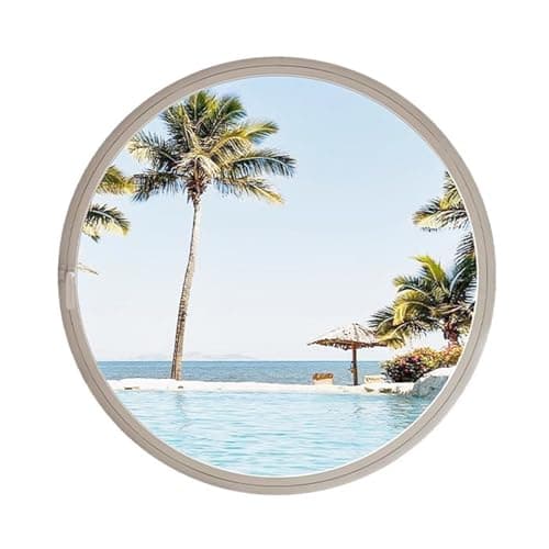 Image of Customizable Casement Window with Tempered s – 56cm Round Ple for Interior Ventilat Detive Replacement Window White h