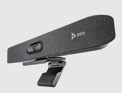 Image of Poly Studio X50 4K UHD All in One Video Conferencing Camera with Display Mount – 5x Zoom, 120º FOV, Dual Speakers, 5 Microphones, WIFI, Bluetooth, DirectorAI, Noise-Blocking, Auto Tracking (Renewed)