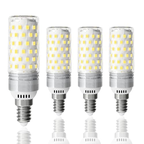 Image of LUTW E14 LED Light Bulb Cool White 6000K, 10W Small Edison Screw Bulb E14 Equivalent 130W Incandescent, 1510LM Super Bright LED Corn Light Bulb for Home Lighting, Non-Dimmable, Pack of 4