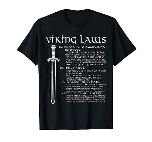 Image of Viking Rules Laws Scandinavian Nordic Warriors Sword T-Shirt