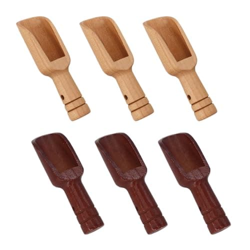 Image of 6 Pieces Small Wooden Spoon, Small Tea Spatula, Mini Wooden Spoon, Spice Spoon, Wooden Quality Spoon, Wooden Spoon Set, Small Wooden Spoon for Kitchen Spices