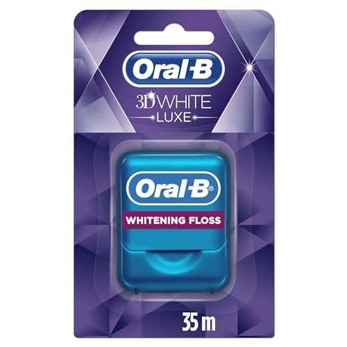 Image of Oral-B 3D White Luxe Dental Floss, 35 m, Plaque Remover for Teeth, Surface Discoloration Prevention, Radiant Mint