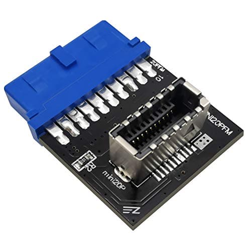 Image of EZDIY-FAB USB 3.0 (3.1 Gen 1) Internal (19-Pin) Header to USB 3.1/3.2 Type-C (20-Pin) A-Key Front Panel Adapter