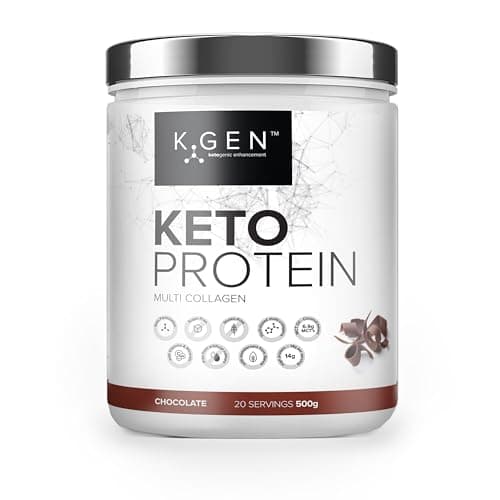 Image of K-GEN™ Keto Collagen Protein Powder Natural Multi Collagen Chocolate Blend, Coconut MCT Vitamin C+B6 | UK Made Advanced Ketosis for Keto & Paleo | Low Carb Free-from: Sugar, Whey & Gluten