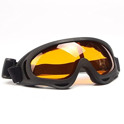 Image of Wraparound Safety Goggles Impact Resistant Sealed Protective Work Glasses Over Spectacles for Construction, Lab, Welding, Cycling, Orange