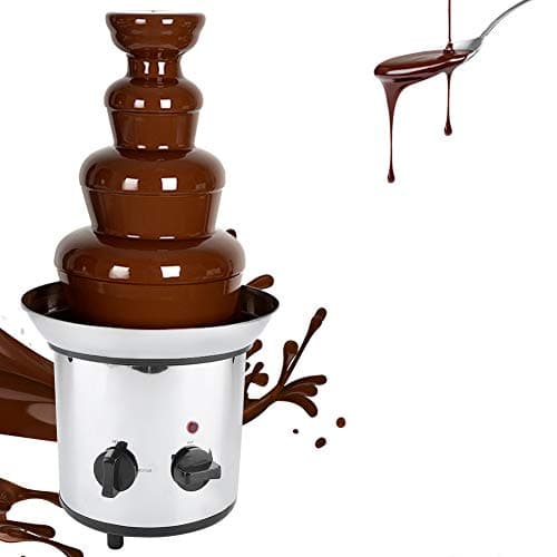Image of 4 Tier Electric Chocolate Melting Fountain Machine, 22 * 22 * 44cm Large 2000W Chocolate Melting Fondue Maker, Universal 220V Chocolate Melting Machine for Party Banquet (B 4 Tier)