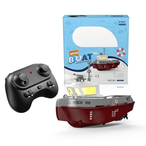 Image of NULA 1/144 Scale RTR RC Tugboat for Pools & Lakes, 2.4GHz High-Speed Remote Control Boat with Dual Motors & LED Lights Electric Water Ship for Adults & Teens