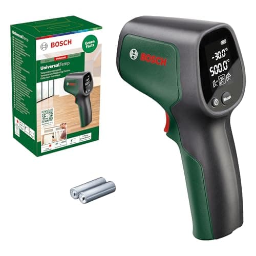 Image of Bosch infrared thermometer UniversalTemp (-30°C...+500°C, easy and precise measurement, 3 predefined material groups, in cardboard box)