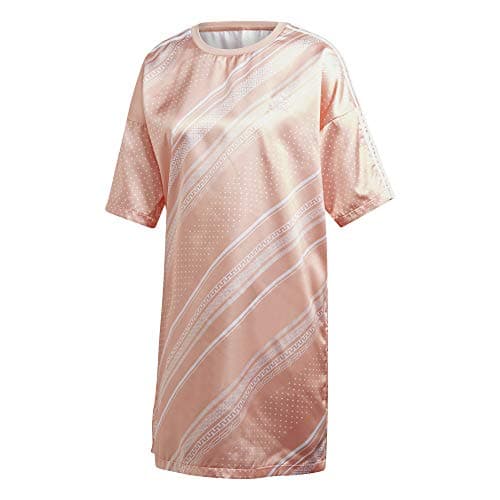 Image of adidas Originals Womens Trefoil T-Shirt Dress Casual Summer Top Rose DV2640