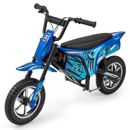 Image of COSTWAY Kids Electric Motorcycle, 24V Battery Powered Dirt Bike with 12 Inch Pneumatic Tires, Brake Lever, Kickstand, 22 km/h Ride on Motorbike for Boys Girls