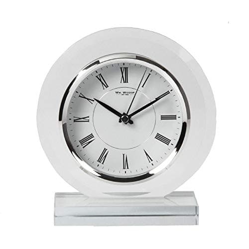 Image of Stylish Wm. Widdop Classic Glass Case Mantel Table Desk Quartz Clock