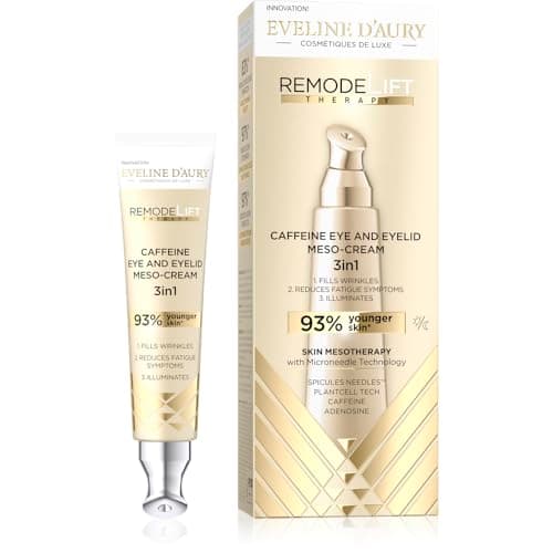 Image of Eveline D’Aury RemodeLift Therapy 3-in-1 Caffeine Eye Cream – Innovative Micro-Needle Spicules Needles™ Technology, Reduces Wrinkles, Dark Circles & Puffiness, Hydrates & Brightens, 15 ml
