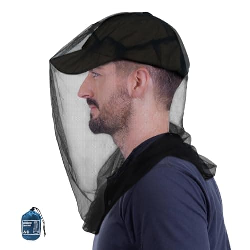 Image of South to East Premium Midge Net for Head 1 Pack, Ultra Large & Long, Extra Fine Holes, Fly & Bug Protection Gear for Camping, Hiking, Fishing, Gardening, Safari, Fit All Hats for Men & Women