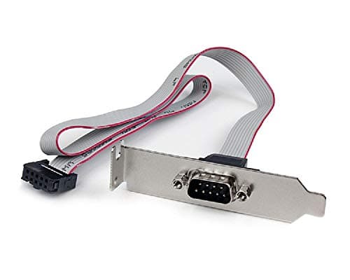Image of StarTech.com 1 Port 16in DB9 Serial Port BRacket to 10 Pin Header - Low Profile - low profile DB9 Header - DB9 bRacket (PLATE9M16LP), Grey
