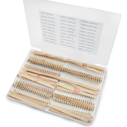 Image of Innfeeltech 600 Pcs 1/2W 5% Tolerance 1Ohm~1M Ohm Carbon Film Resistor Resistance Kit, 30 Values each 20 Pcs