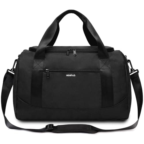 Image of ECOHUB Ryanair Cabin Bag - 40x20x25 Underseat Carry On Bag with Shoulder Strap for Women and Men Weekend & Overnight Travel (Black)