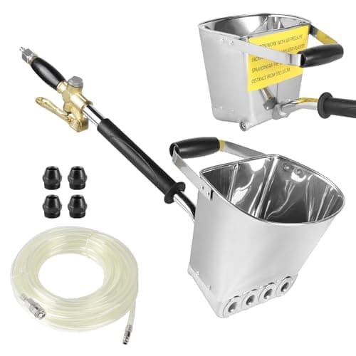 Image of SUPAWAY Mortar Spray Gun Plaster 4 Jet Cleaning Gun 3.5 L Cement Spray Gun Cleaning Launcher Compressed Air Plastering Machine with 12 mm x 10 m High Pressure Air Hose for Walls and Ceilings Painting