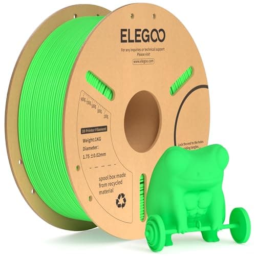 Image of ELEGOO PLA+ Filament 1.75mm Neon Green 1KG, PLA Plus Tougher and Stronger 3D Printer Filament, Dimensional Accuracy +/- 0.02mm, 1kg Cardboard Spool(2.2lbs) Fits for Most FDM 3D Printers