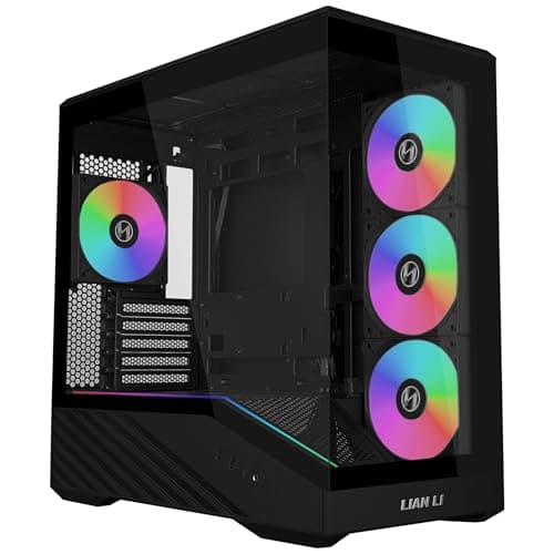 Image of Lian Li VECTOR V100R MINI Micro-ATX Gaming PC Case – Black | Compact Tempered Glass Mini Tower with High Airflow, ATX PSU Support