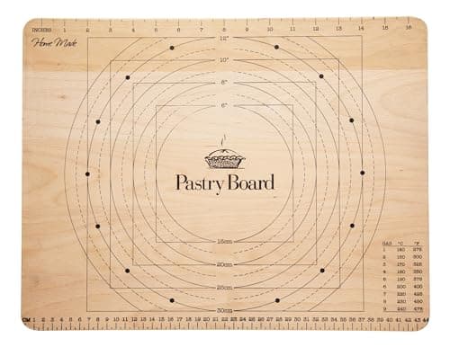 Image of KitchenCraft Home Made Pastry Board with Measurements, Wooden, 45 x 35 cm