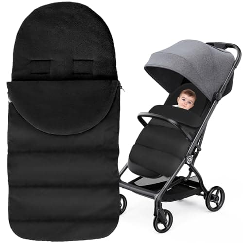 Image of Footmuff, Cosy Toes for Pram Pushchair Footmuff Windproof Pram Footmuff Universal Baby Sleeping Bag for Pushchairs Strollers Prams Buggy (Black)
