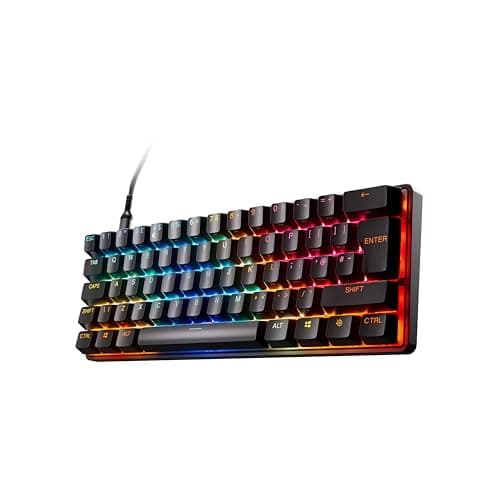 Image of SteelSeries Apex Pro Mini Gen 3 - Gaming Keyboard 60 Percent - Fully Adjustable Hall Effect Switches - Game-Ready Presets - Rapid Trigger, Protection Mode, Rapid Tap/SOCD - English QWERTY