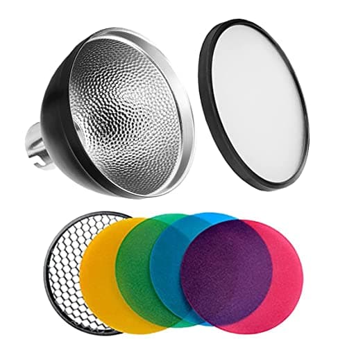 Image of GODOX AD-S2 Reflector & AD-S11 Colour Gels + Reflector Honeycomb Grid Kit for Godox Witstro Flash AD200 AD200Pro AD180 AD360 AD360II Color Filter & Honeycomb Grid Set for AD200 Pro Barebulb