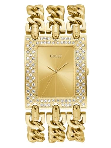 Image of GUESS Women's U1275L2 Analog Display Quartz Gold Watch, Gold Tone/Gold Tone/Gold, Heavy Metal