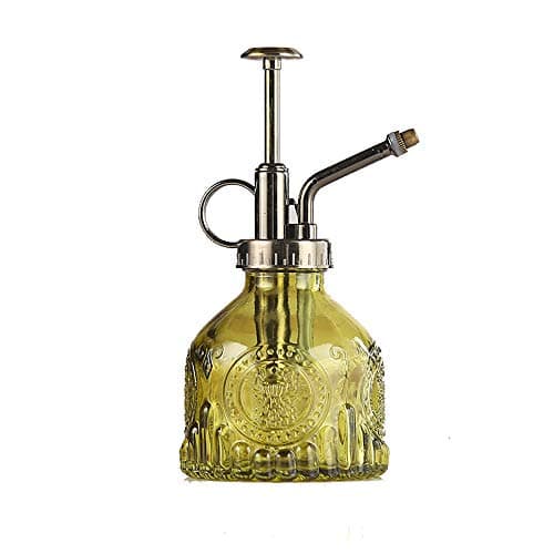 Image of ZIUHEOA Plant Mister Glass Watering Spray Bottle 6.4" Tall Watering Can Retro High-Atomization Nozzle Sealed Leak-Proof,for Garden Plants Flower (Army Green)