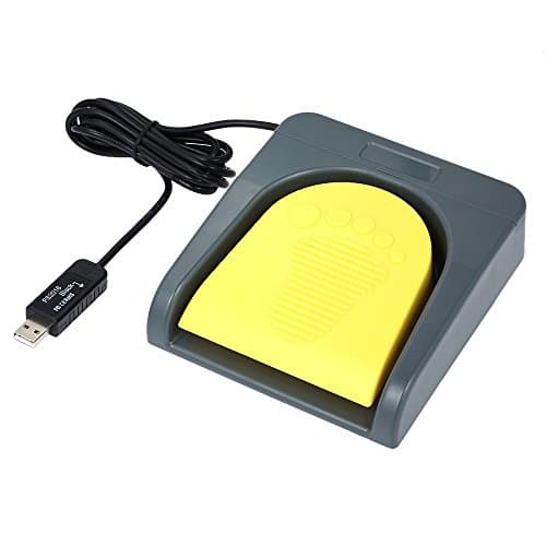 Image of Docooler PCsensor USB Single Foot Switch Control One Key Customized Computer Keyboard Action Pedal Grey with Yellow