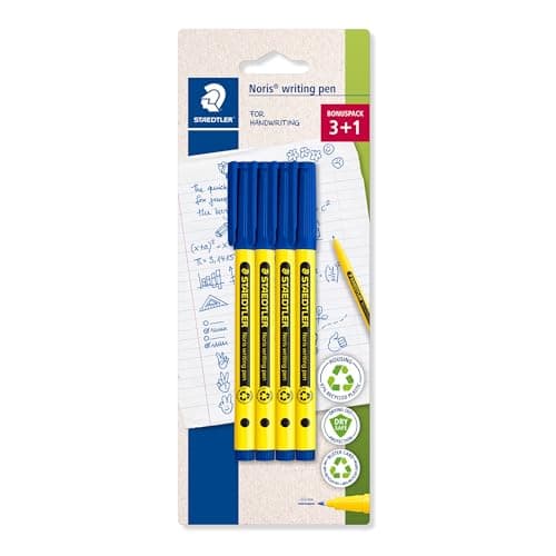 Image of STAEDTLER Noris - Handwriting Pen - Blue - Pack of 4, 307-3 BK4
