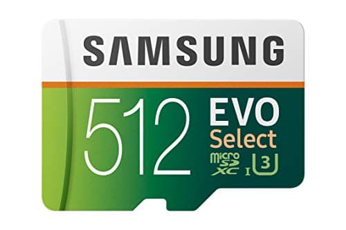 Image of Samsung EVO Select 512GB microSD 100MB/s and 90MB/s, speed, full HD & 4K UHD memory card including SD adapter for smartphone, tablet, action camera, drone and notebook